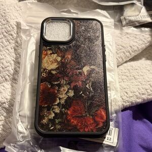 Floral Pattern Phone Case - Black